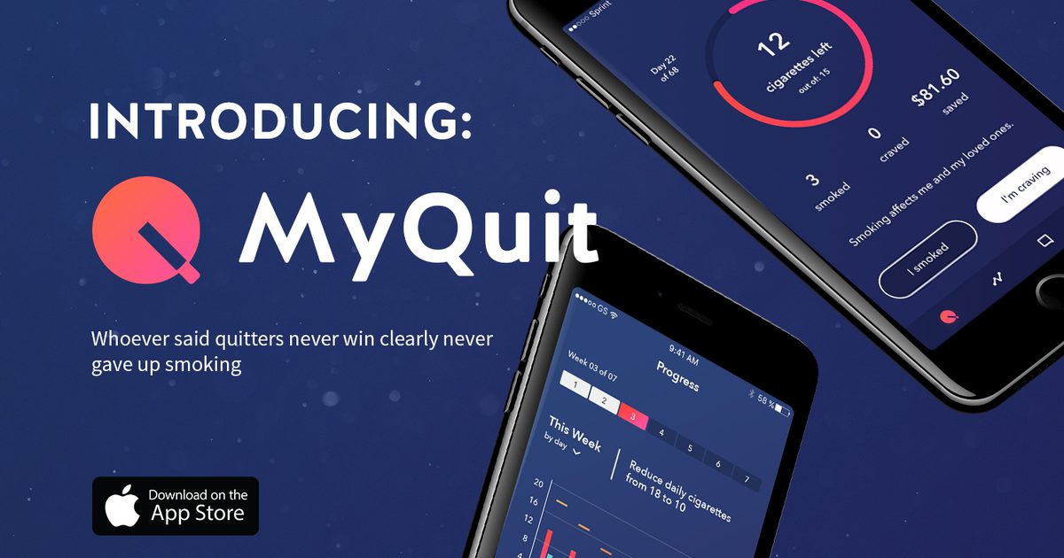 Die neue MyQuit Coach App hilft, das Rauchen aufzugeben