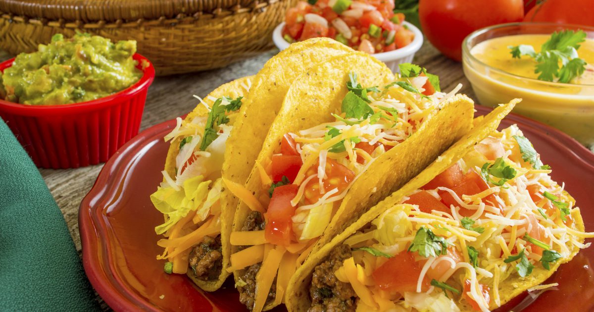 Kalorierne i ost og oksekød tacos