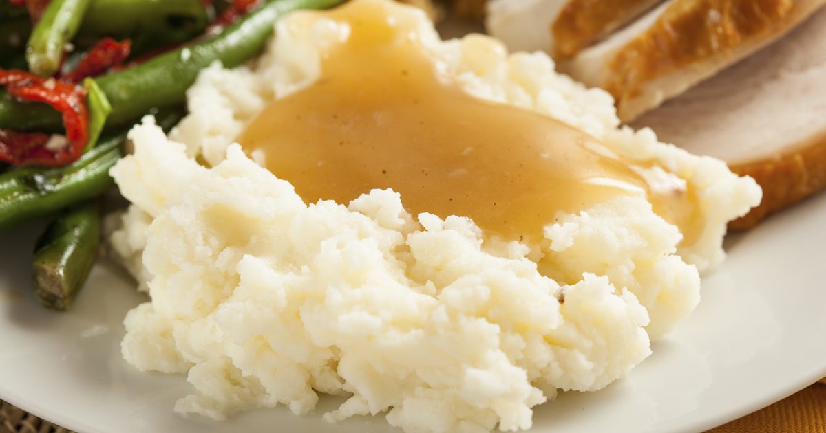 Wie viele Kalorien sind in Kartoffelpüree mit Soße?