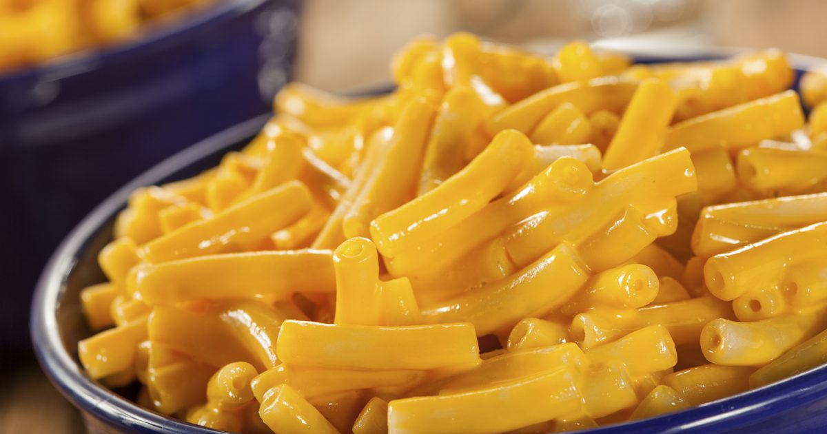 Kraftové makarony a informace o výživě sýra