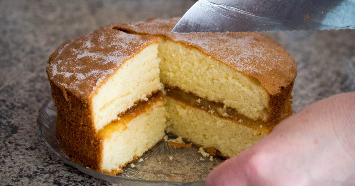 Low-Carb Sponge Cake gemaakt met wei-eiwit