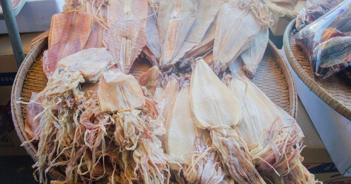Näring i torkad koreansk bläckfisk