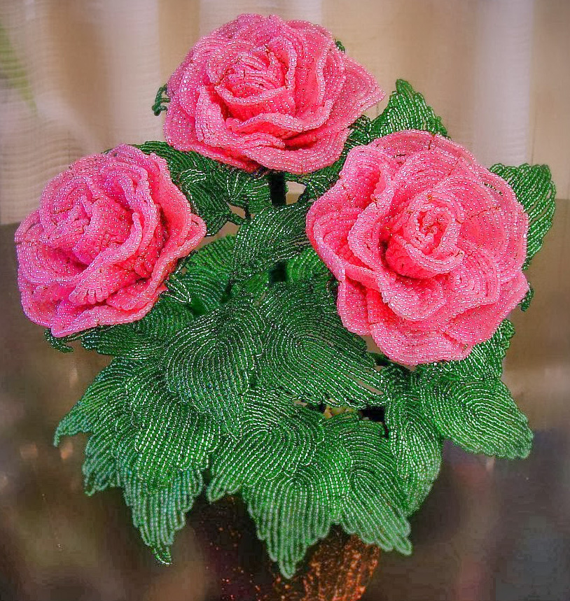 Цветя от мъниста като подарък за 8 март