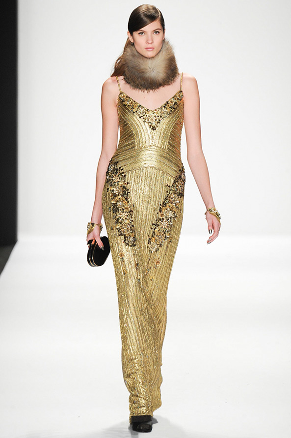 Módne zlaté šaty 2014-2015