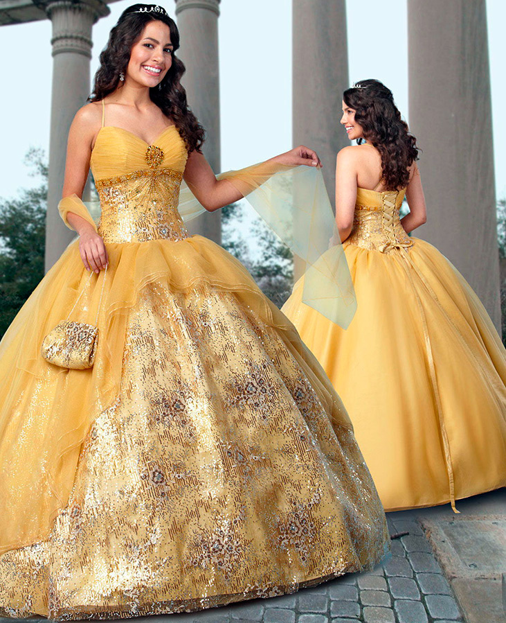 Žluté svatební šaty