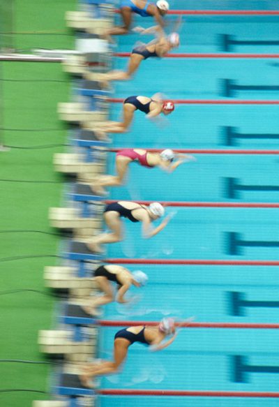 Messungen für einen olympischen Schwimmbecken